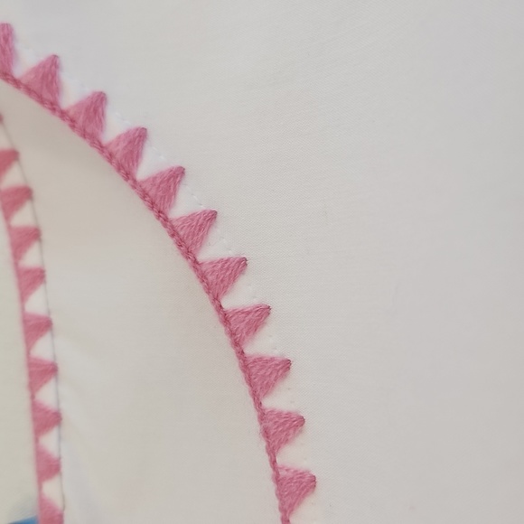 Talbot's White Bell Sleeve Blousey Top. Embroidered Trim. Size 1XP - Picture 6 of 11